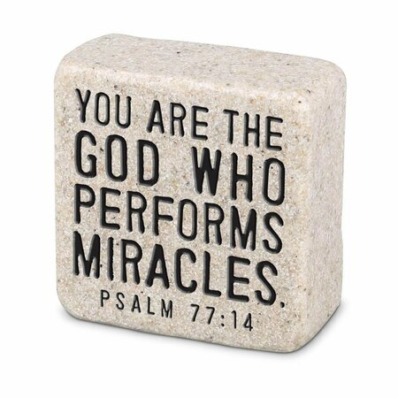 DICKSONS 2.25 x 0.5 in. Unisex Block God Who Performs Scripture, White - One Size 40769